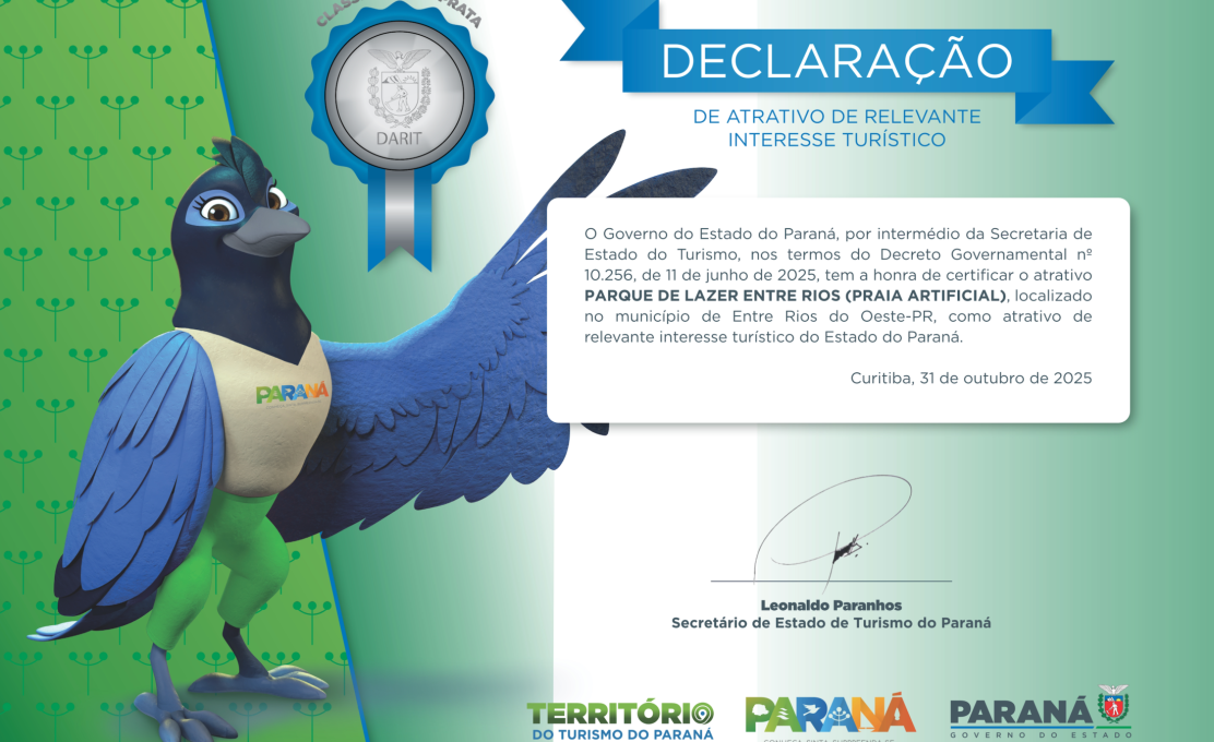 ENTRE RIOS DO OESTE: UM NOVO MARCO NO TURISMO PARANAENSE