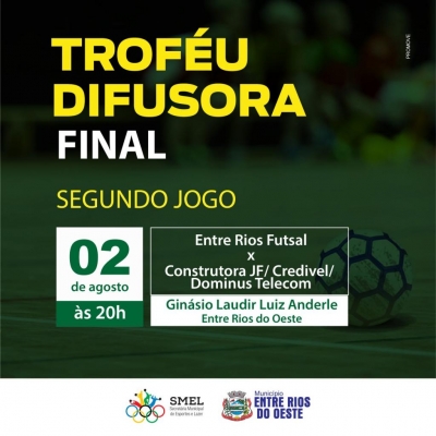 Entre Rios do Oeste disputa o segundo jogo da Final do Troféu Difusora nesta sexta-feira
