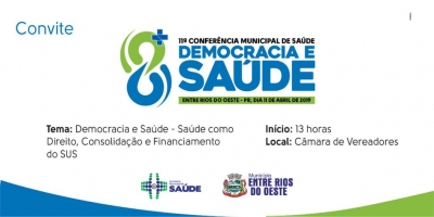 11ª Conferencia da Saúde acontece hoje em Entre Rios do Oeste