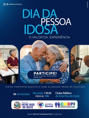 ENTRE RIOS DO OESTE CELEBRA A EXPERIÊNCIA E A HISTÓRIA DA PESSOA IDOSA COM PALESTRA SHOW